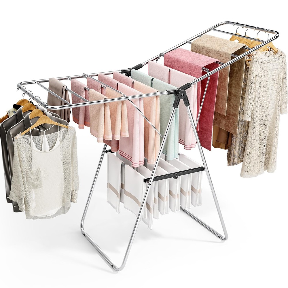 APEXCHASER Clothes Drying Rack, Drying Rack Clothing with Height-Adjustable, ...