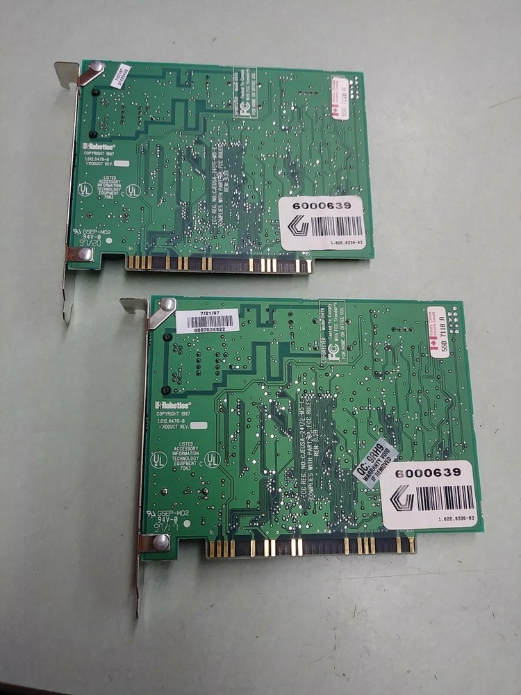 (2) US ROBOTICS INTERNAL TelePath with x2 Technology MODEM 8-BIT ISA 87173100