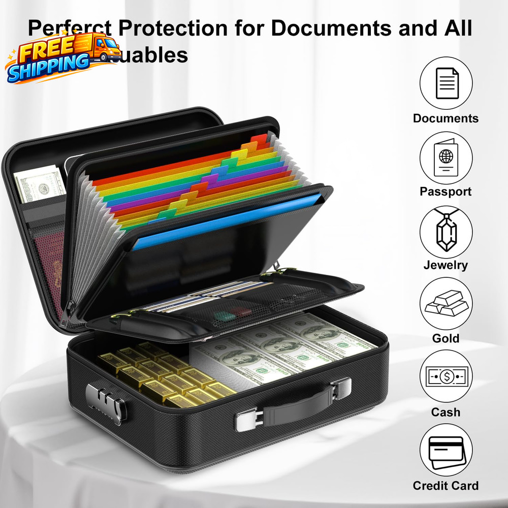 Fireproof Document Box with Lock Hard Fireproof Waterproof Box Creative Hard