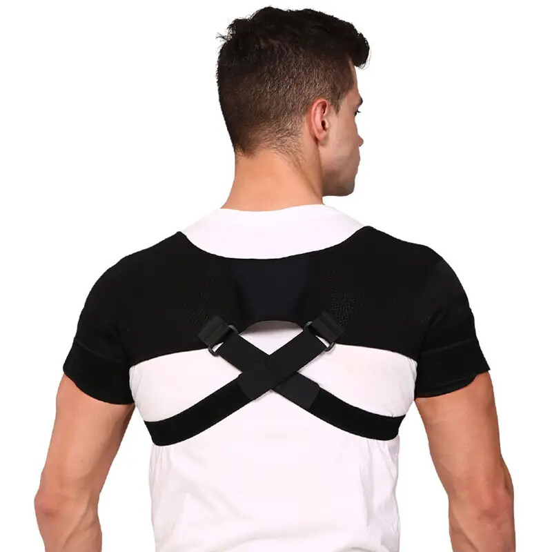 Adjustable Double Shoulder Support Back Posture Corrector Wrap for Pain Relief