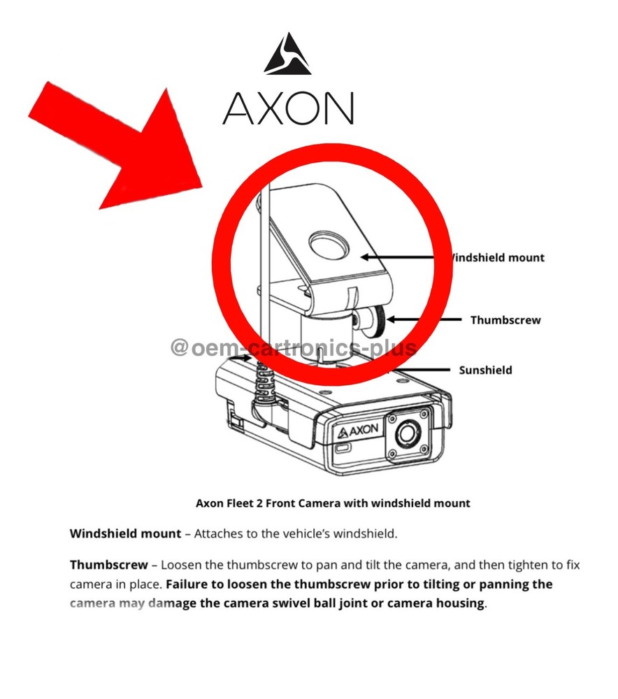 Axon Fleet® 2 | Windshield Mount /Thumbscrew | For AX1014 Dash Camera