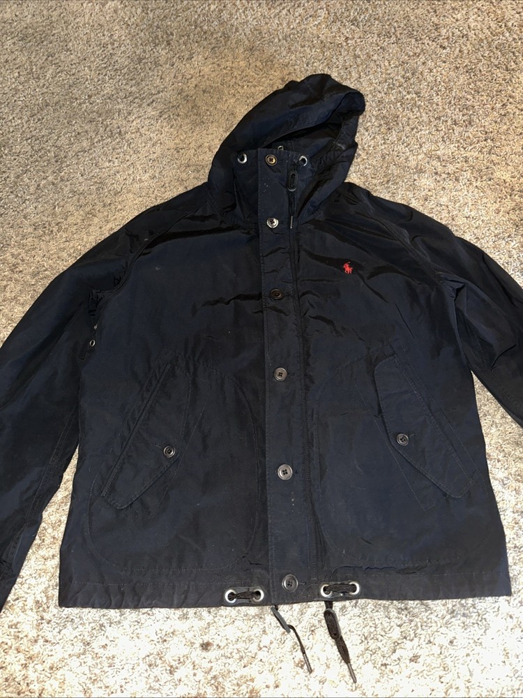 Men’s Black Polo Jacket Size Medium