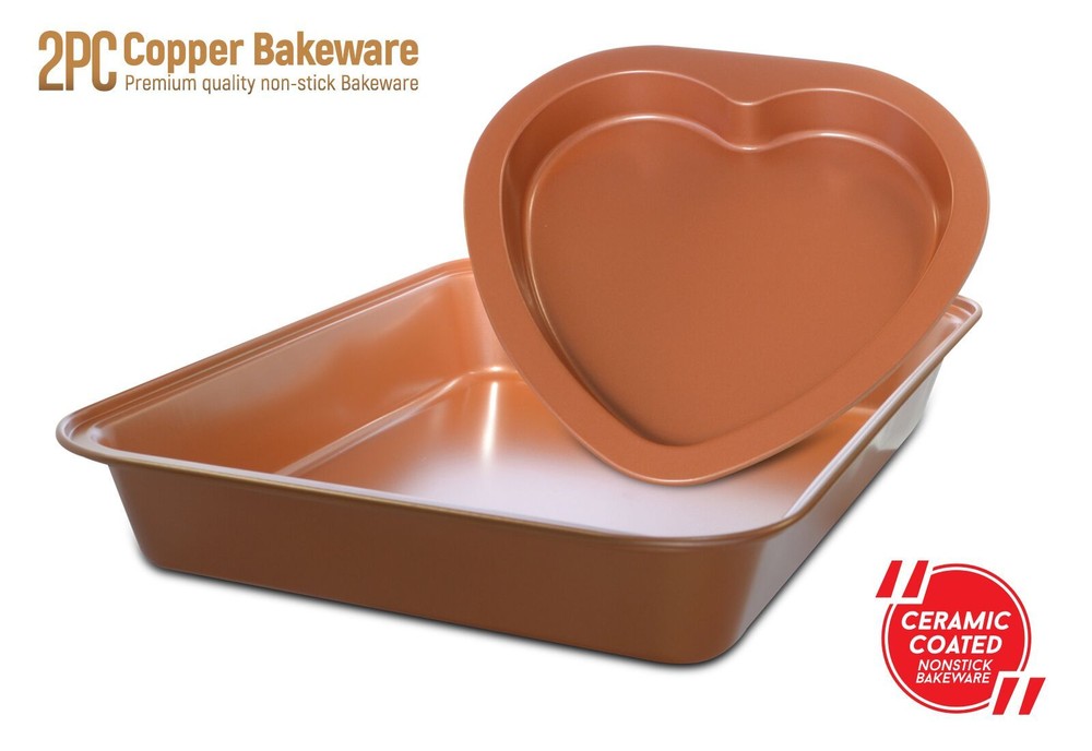 2 PC COPPER BAKEWARE PREMIUM QUALITY NON-STICK BAKEWARE