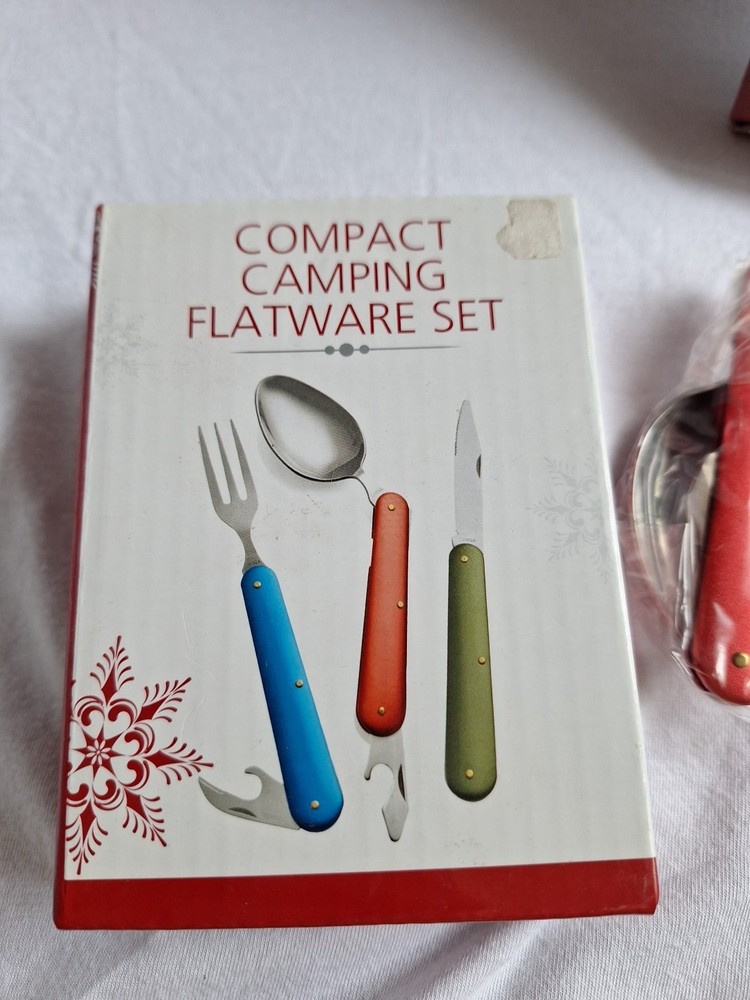 3 Compact Camping Flatware Sets, Never Used, In Original Wrapper. Samsonico USA