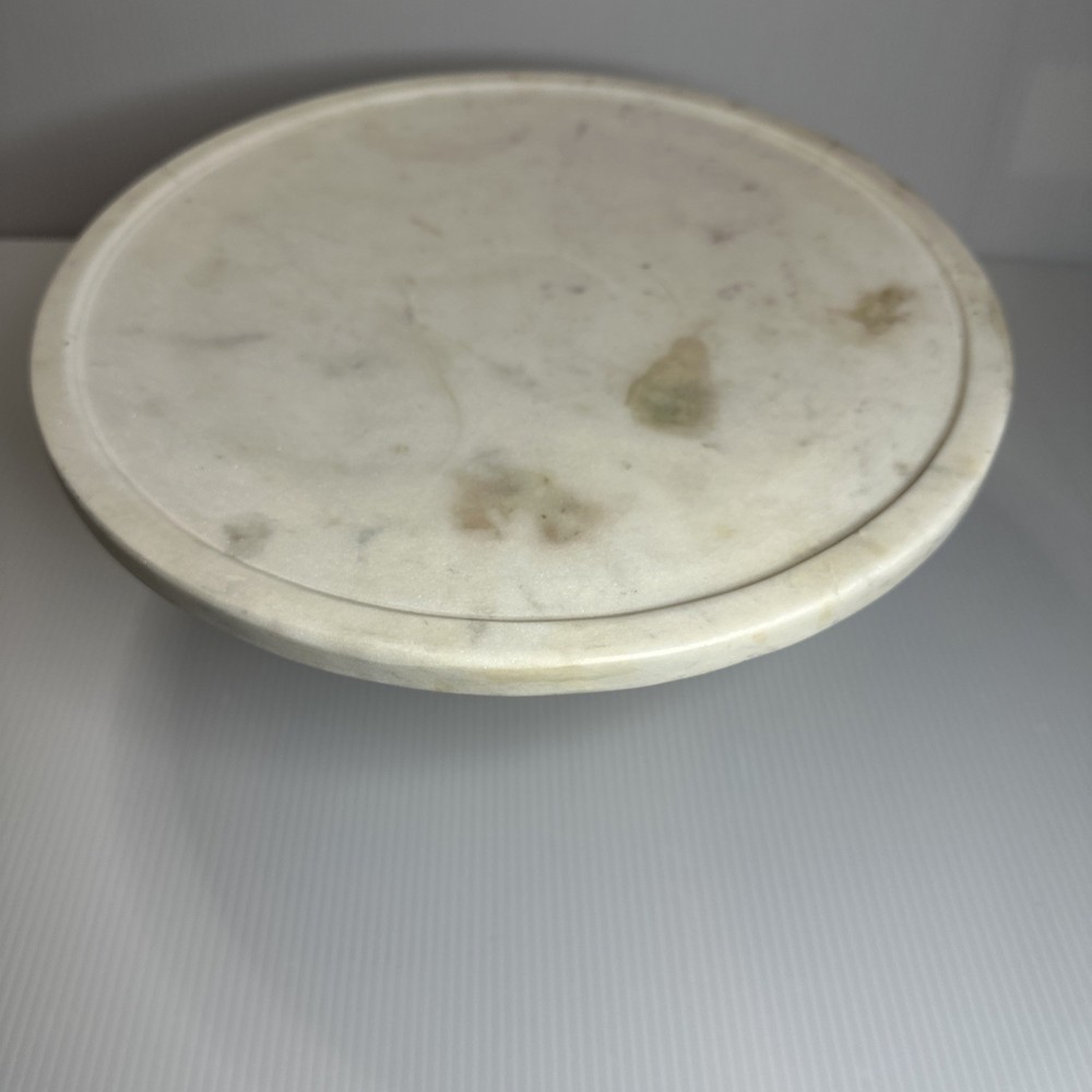 Marble & Wood Cake Stand 12” EUC