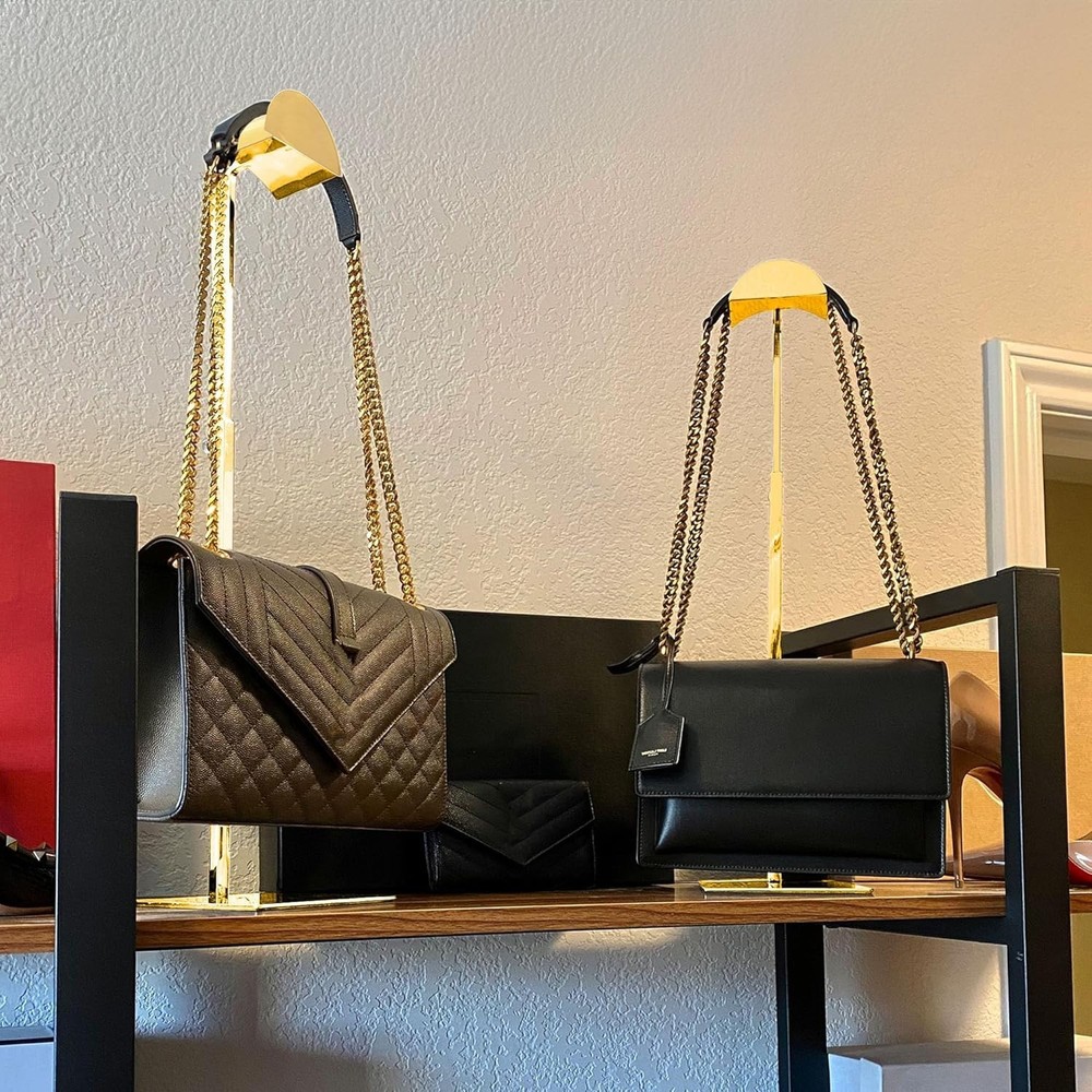 Gold Purse Holder Trio with Adjustable Height