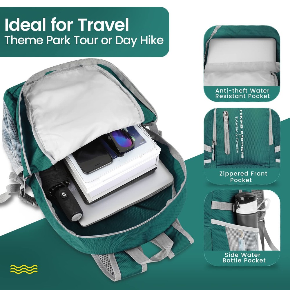 Lightweight 35L Packable Backpack, Water Resistant Foldable Hiking Daypack