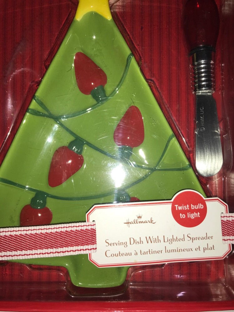 Hallmark serving dish w/lighted spreader