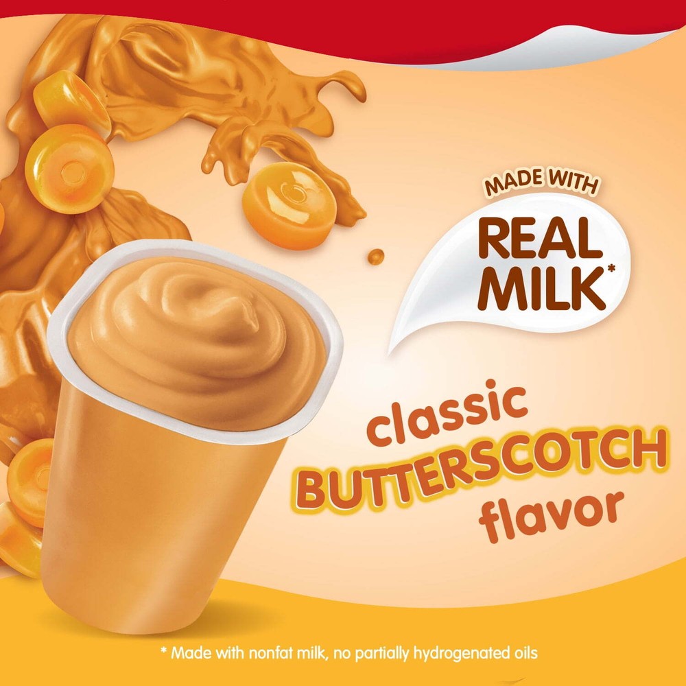 4 pack Butterscotch Flavored Pudding, Super Size, 6 Count Pudding Cups