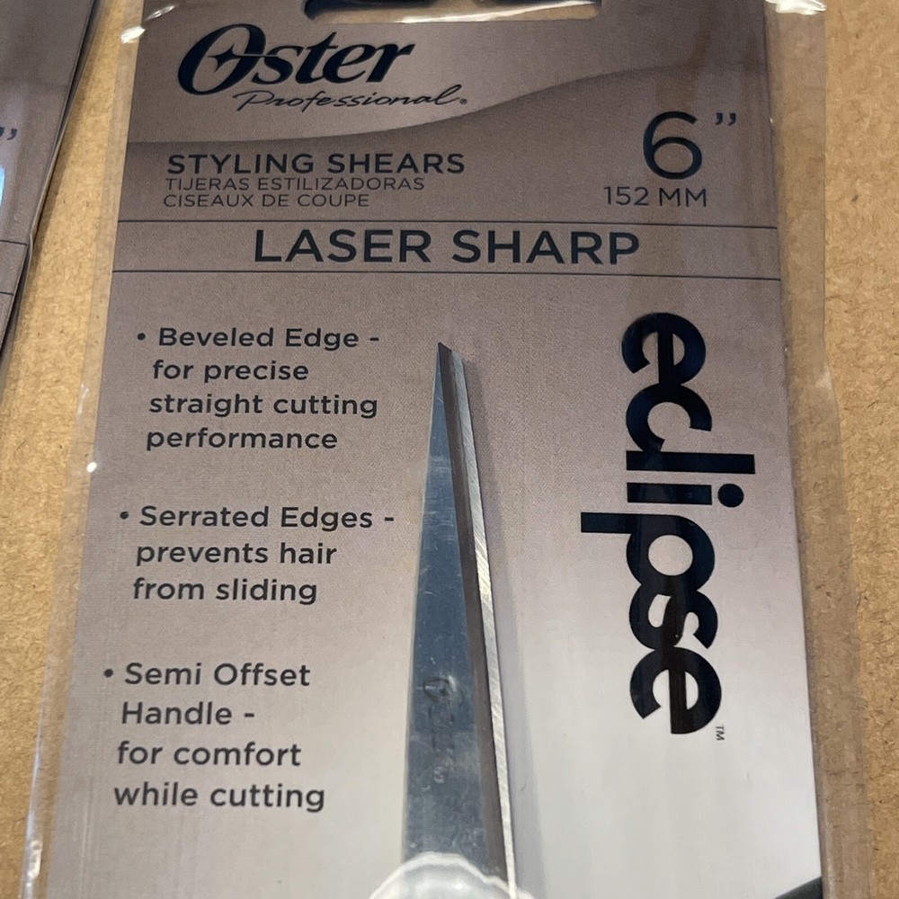 (2) OSTER Eclipse 6” Styling Shears Set Laser Sharp Scissors #520014