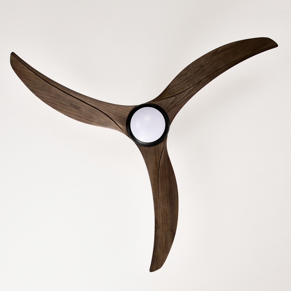 52"Solid Wood BladesCeilingFan Indoor Ceiling Fan With Light with Remote Control