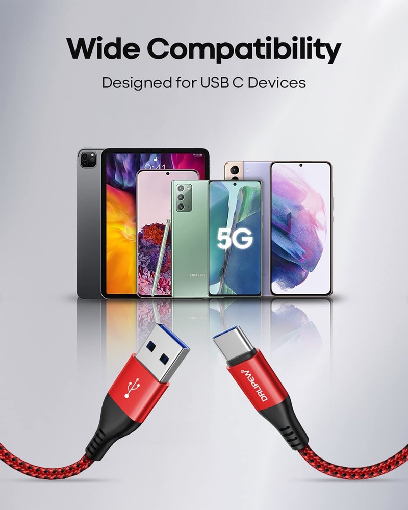 USB C Red+Grey+Blue+Purple+Green+White
