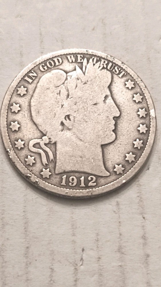 1912-P Barber Half Dollar Silver Coin.       546.