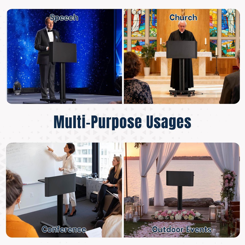 Yessources 25"x14" Front Panel for Mobile Lectern Podium Stand PC Mobile Cart