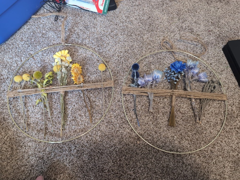 Wall Decor With Dried Flowers 2 Pack