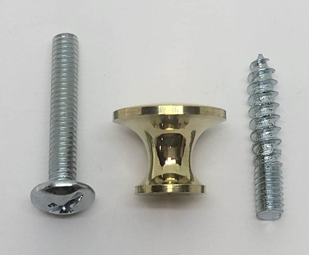 5/8" Polished Turned Solid Brass BOOKCASE Knob desk small cabinet drawer pull