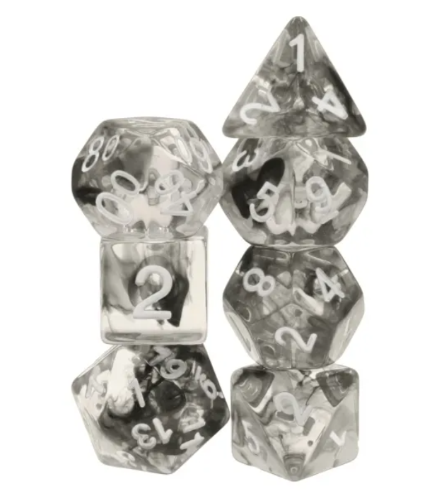 Nebulous Black Dice Set | Poly RPG DnD Dungeons Dragons AD&D Pathfinder d20