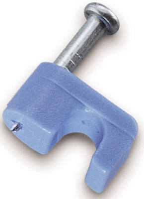 Poly Data Cable Staple, 1/4 in W Crown, Polyethylene Blue - pack of 25