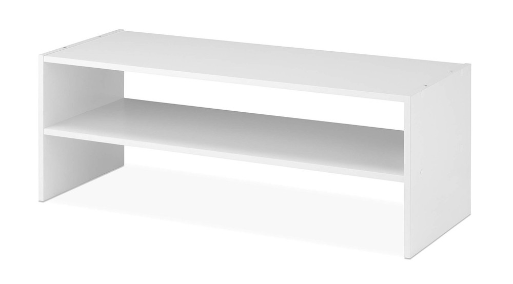 Whitmor Stackable 31" Extra Wide 2-Shelf Storage Organizer, White 31 INCH