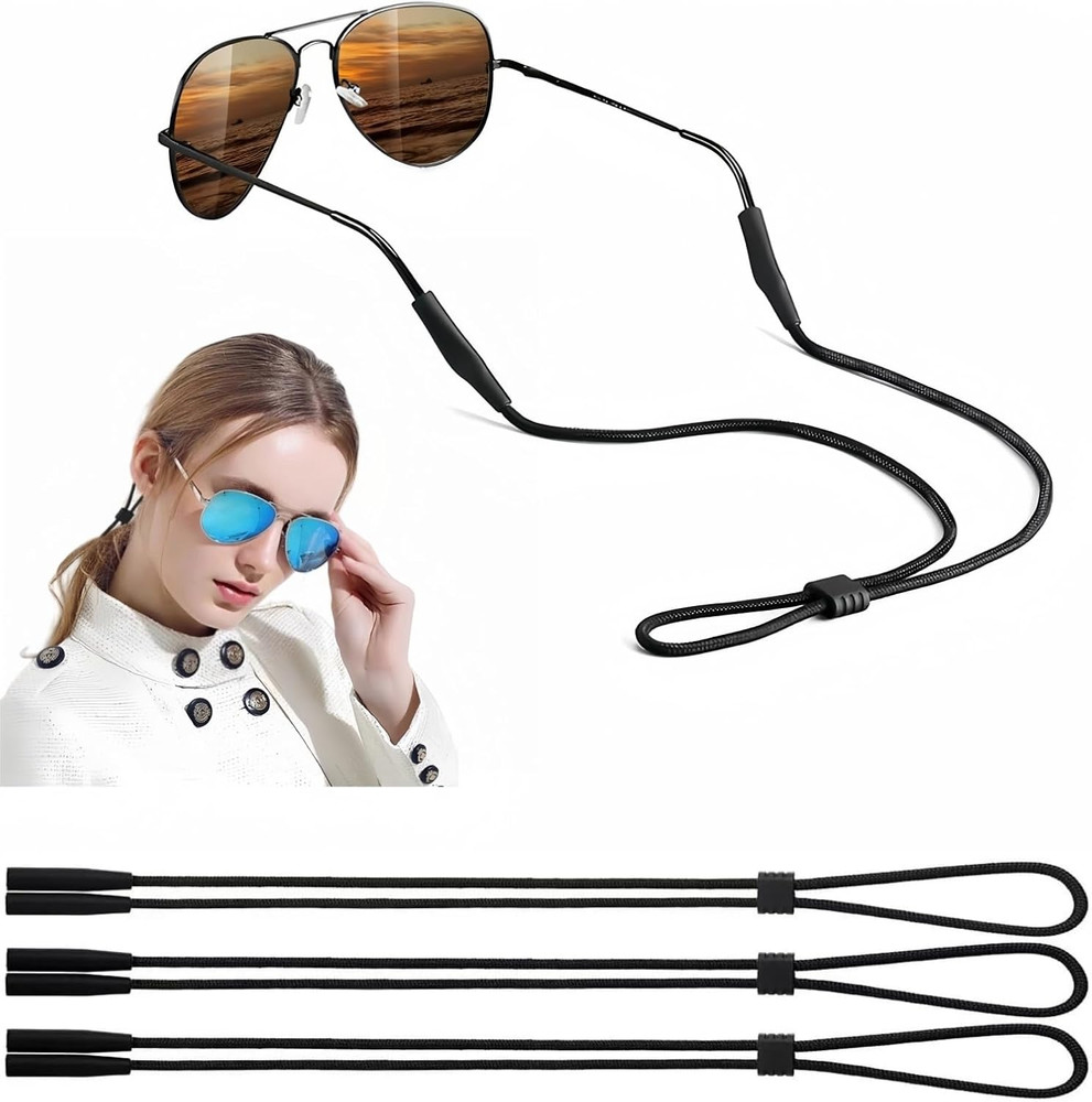 Glasses Strap - 3 Pcs Adjustable Eyewear String Lanyard Retainer - Eyeglasses Ho