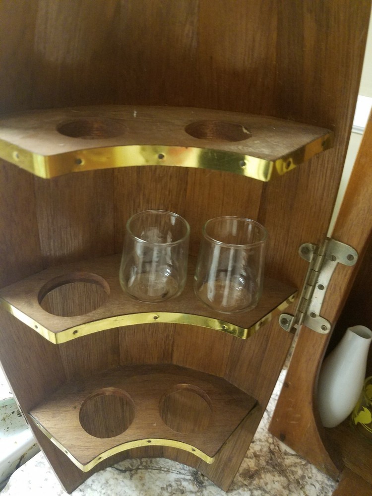 Antique Wooden Barrel Mini Bar