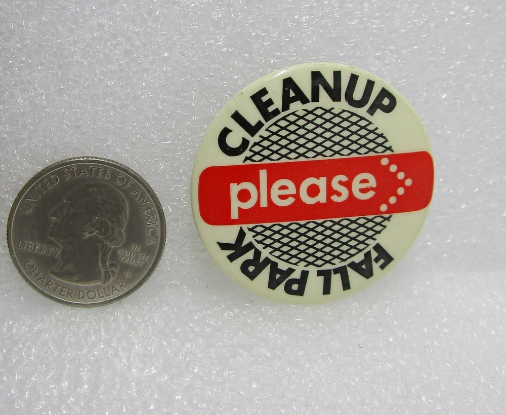 Cleanup Fall Park Please Button Pin