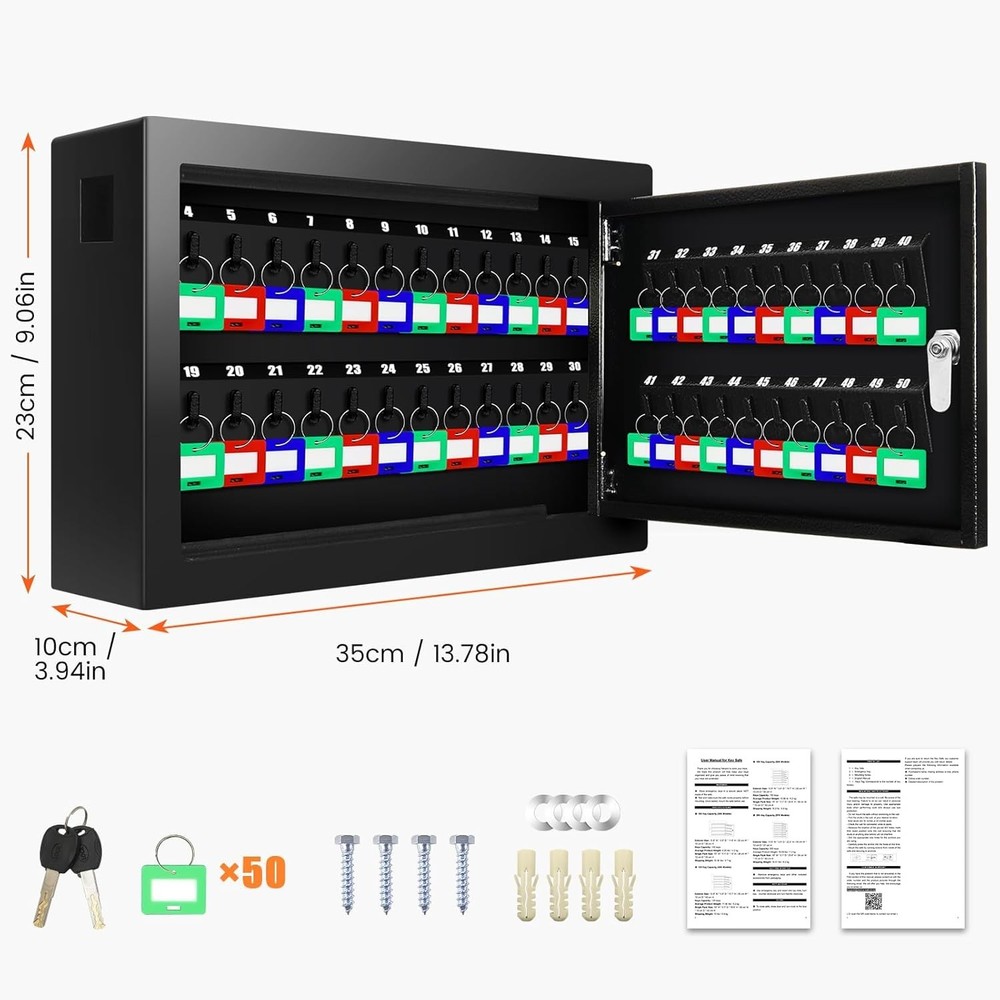 50‑Key Locking Cabinet Organizer