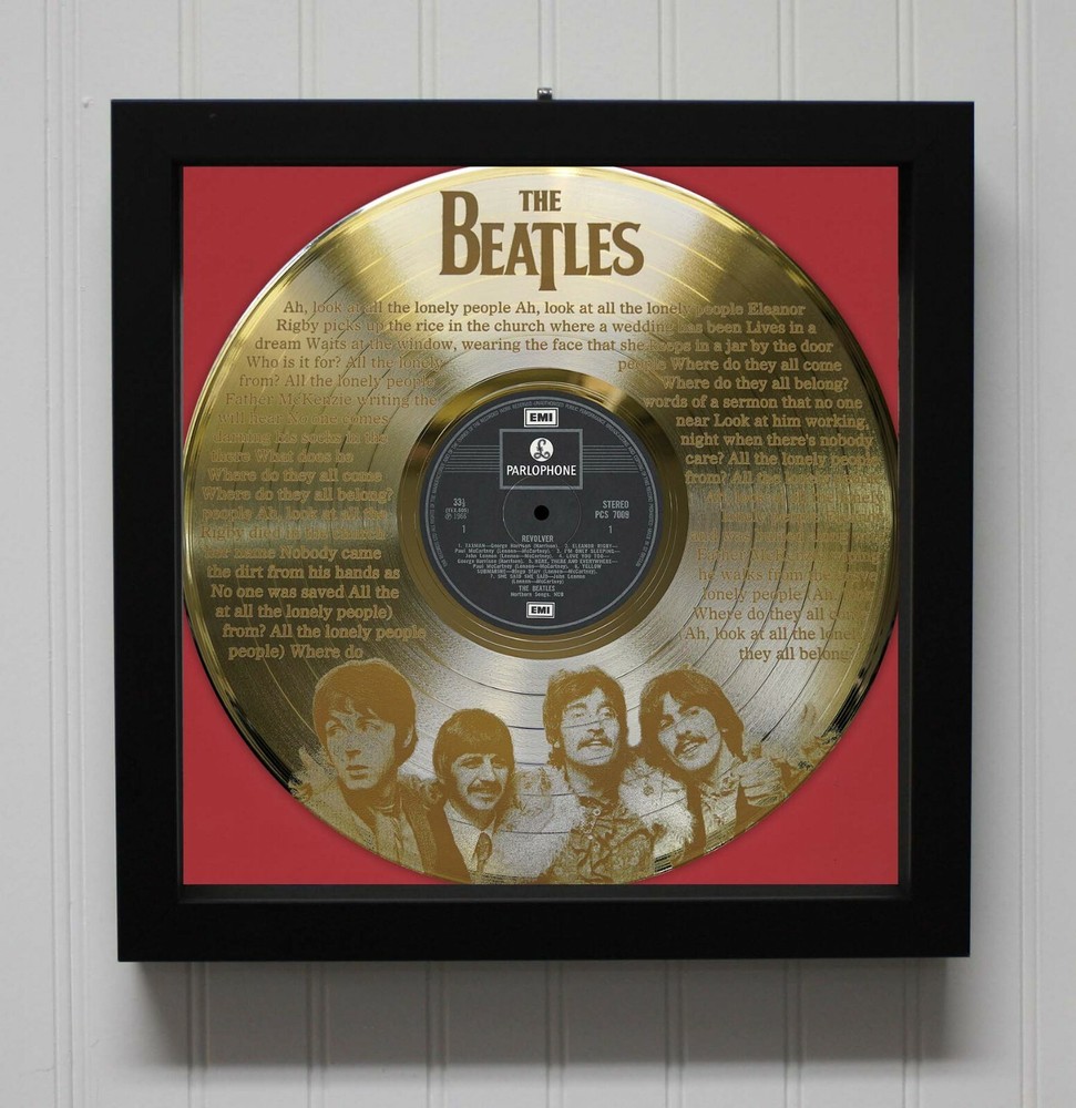 Beatles - Eleanor Rigby Framed Etched LP Shadowbox