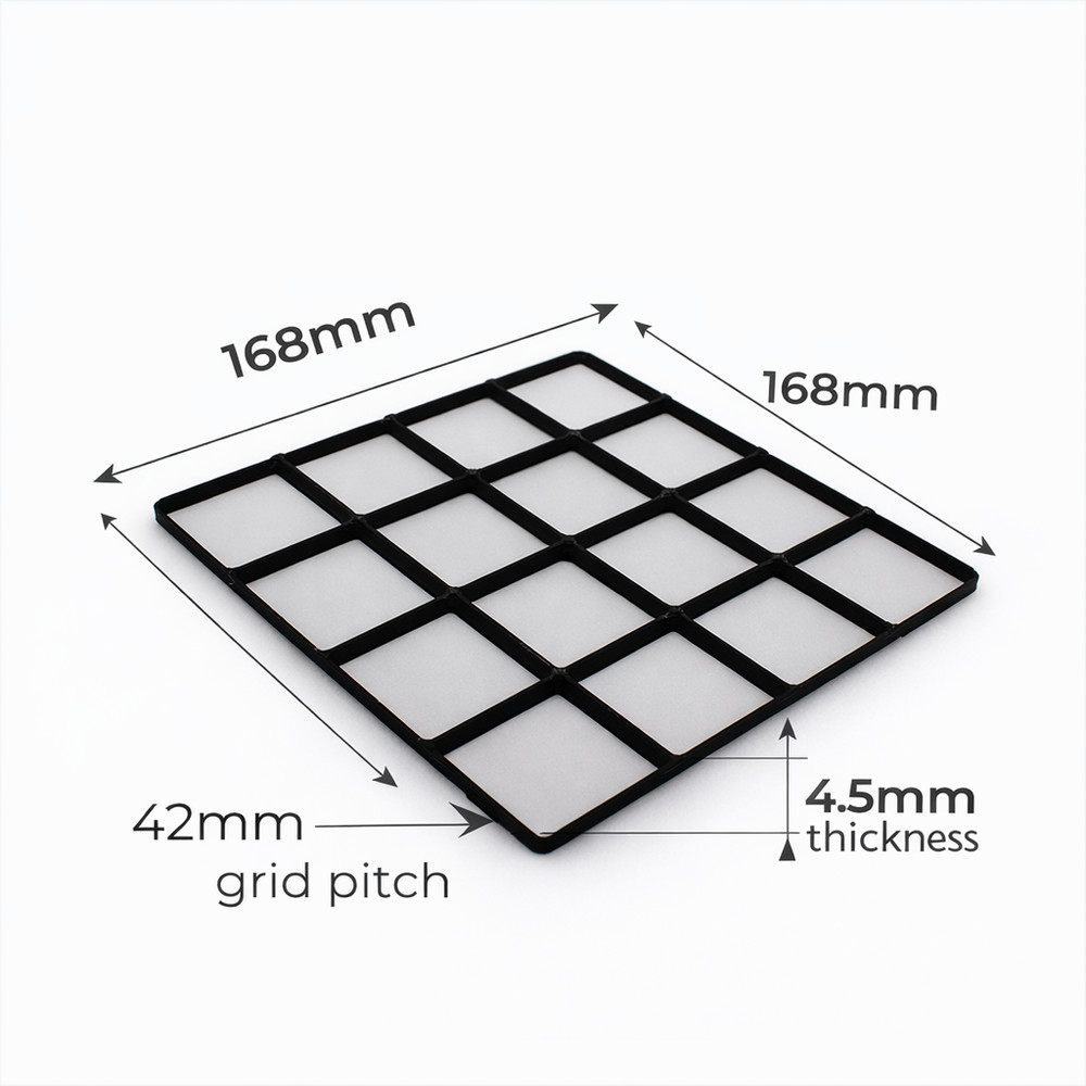 Gridfinity 4x4 Base Plate 168mm Modular Drawer Organizer Grid Black
