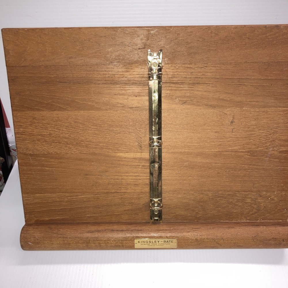 Solid Teak Table Top Lectern W Binder Holder.