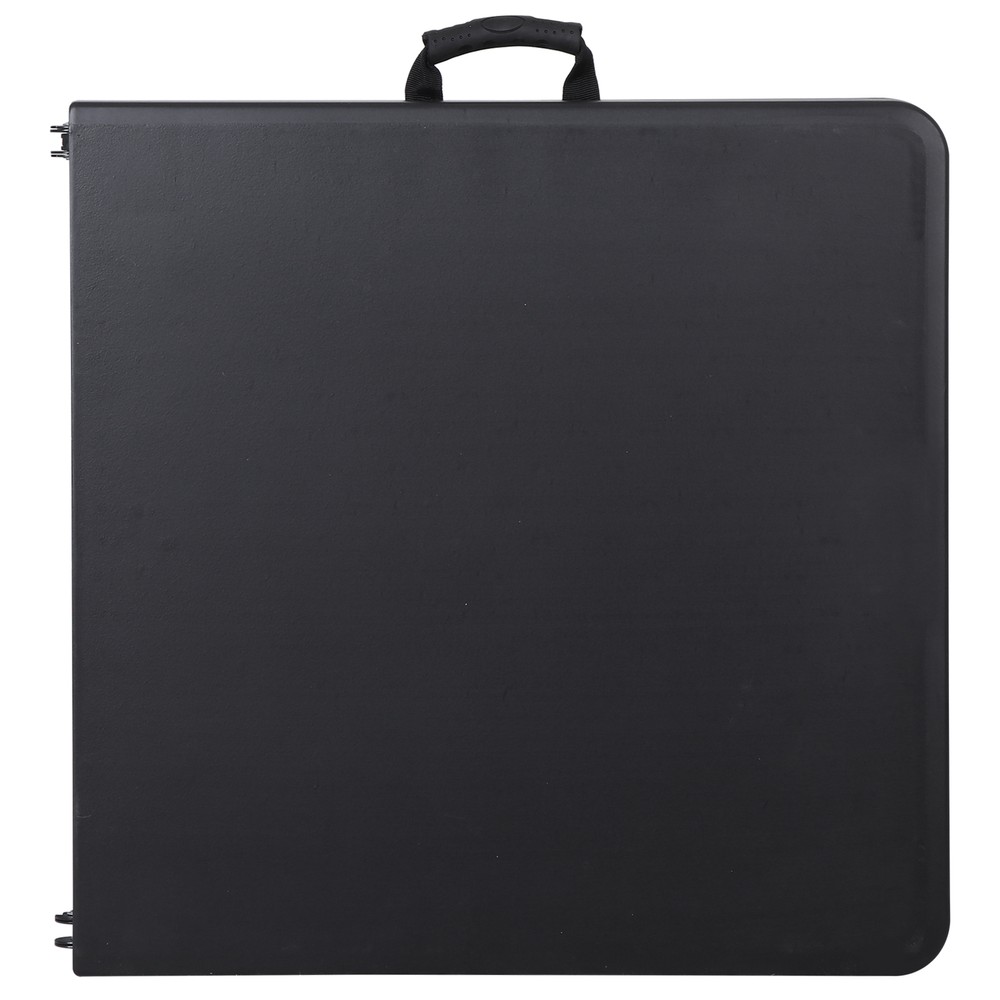 4ft Portable Folding Square Plastic Dining Table Fold-in-Half Outdoor Black