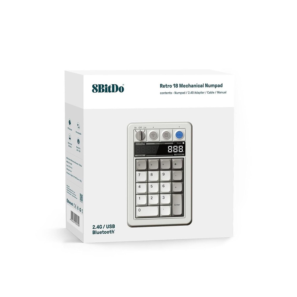 8BitDo Retro 18 Bluetooth Mechanical Numpad for Windows and Android - M Edition