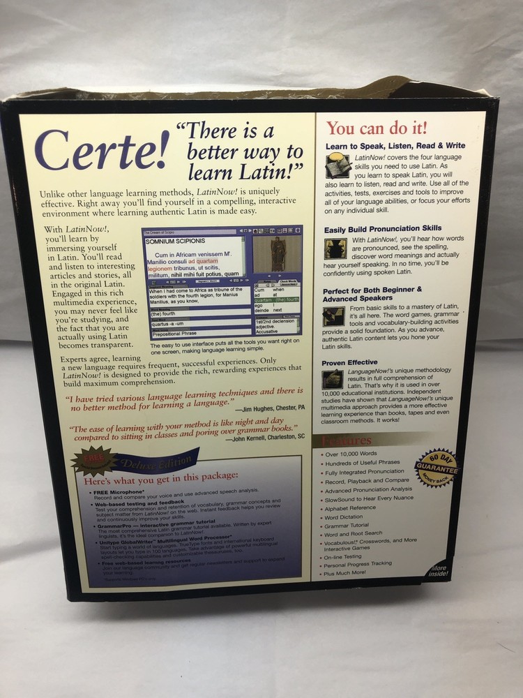 Transparent Language: Learn Latin Now! 8.0 PC CD-ROM includes microphone