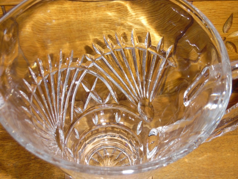 Quality Crystal Pitcher - Maker Unknown - 9 1/2"
