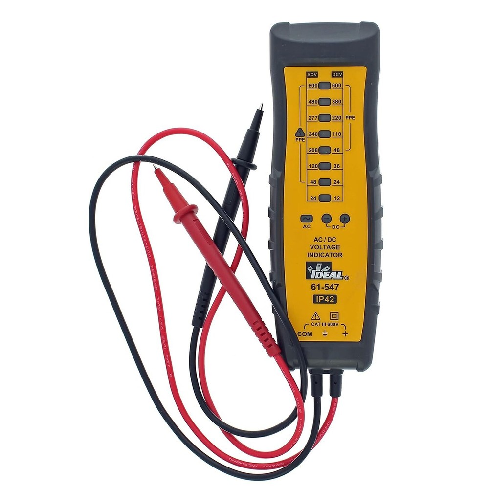 IDEAL Electrical 61-547 8 Range AC/DC Voltage Indicator w/PolarityIndicator,