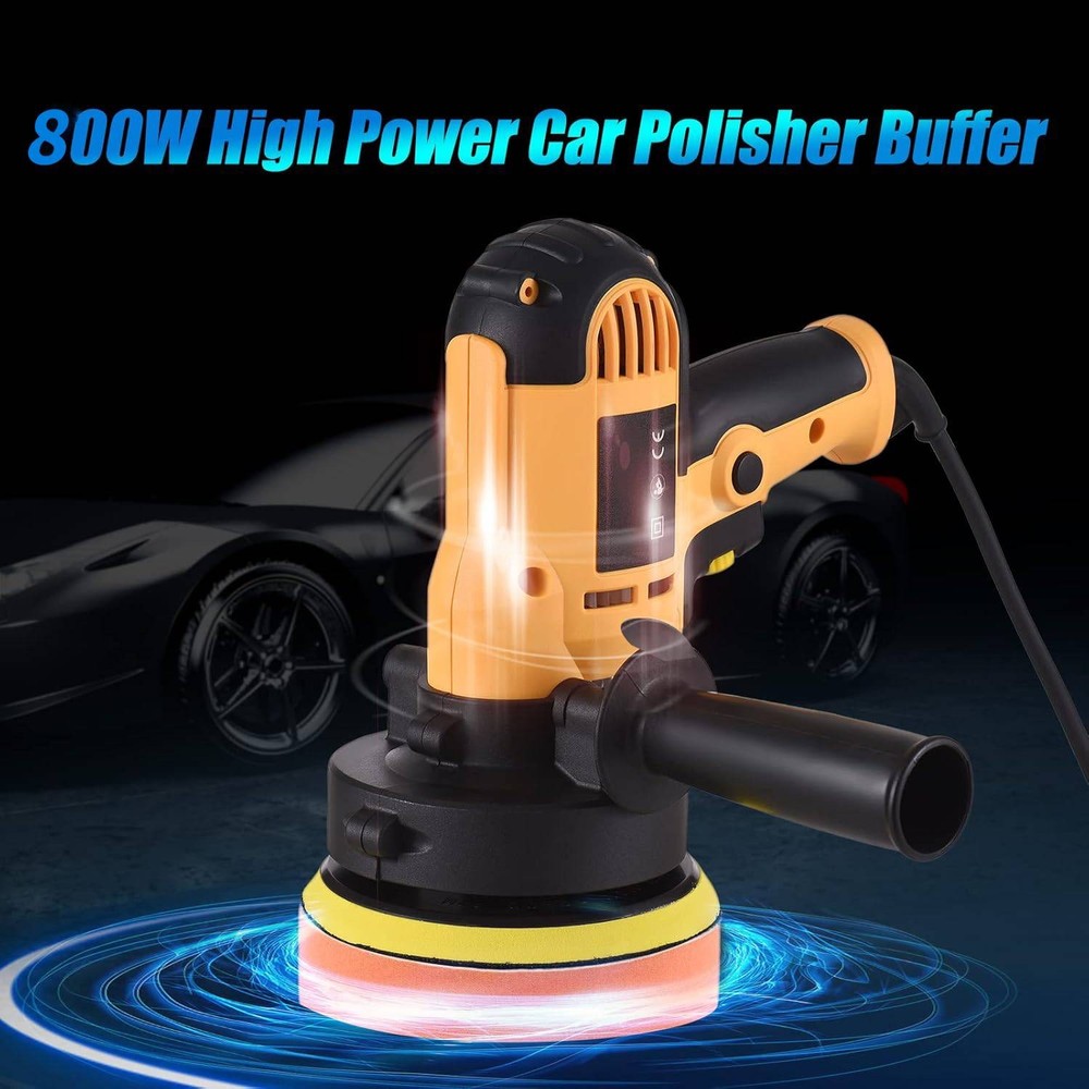 800W Car Polisher Buffer Machine Sander Kit Waxing Variable Speed 600-3700RPM