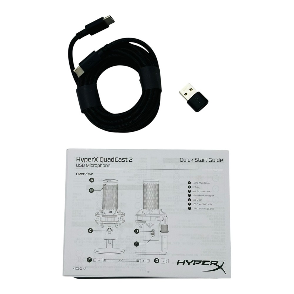 HyperX QuadCast 2 USB Microphone Black for PC Mac PS5 PS4