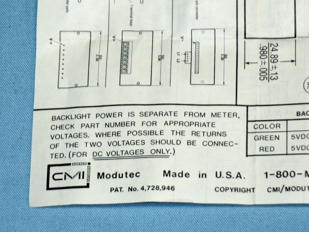 MODUTEC ~ MODEL # BL300301-01 ~ DIGITAL PANEL METER ~ NOS