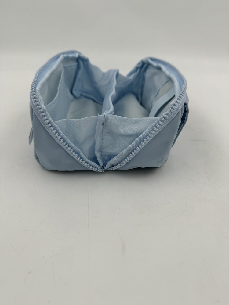 Pencil Pouch Two Triangular Prims Pencil Makeup Storage Case Light Blue Foldable