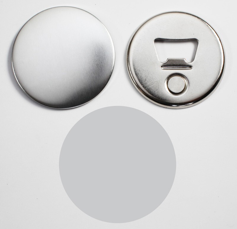 2-1/4" 58mm Bottle Opener with Magnet Nickle Button DIY 100 Sets/Pack