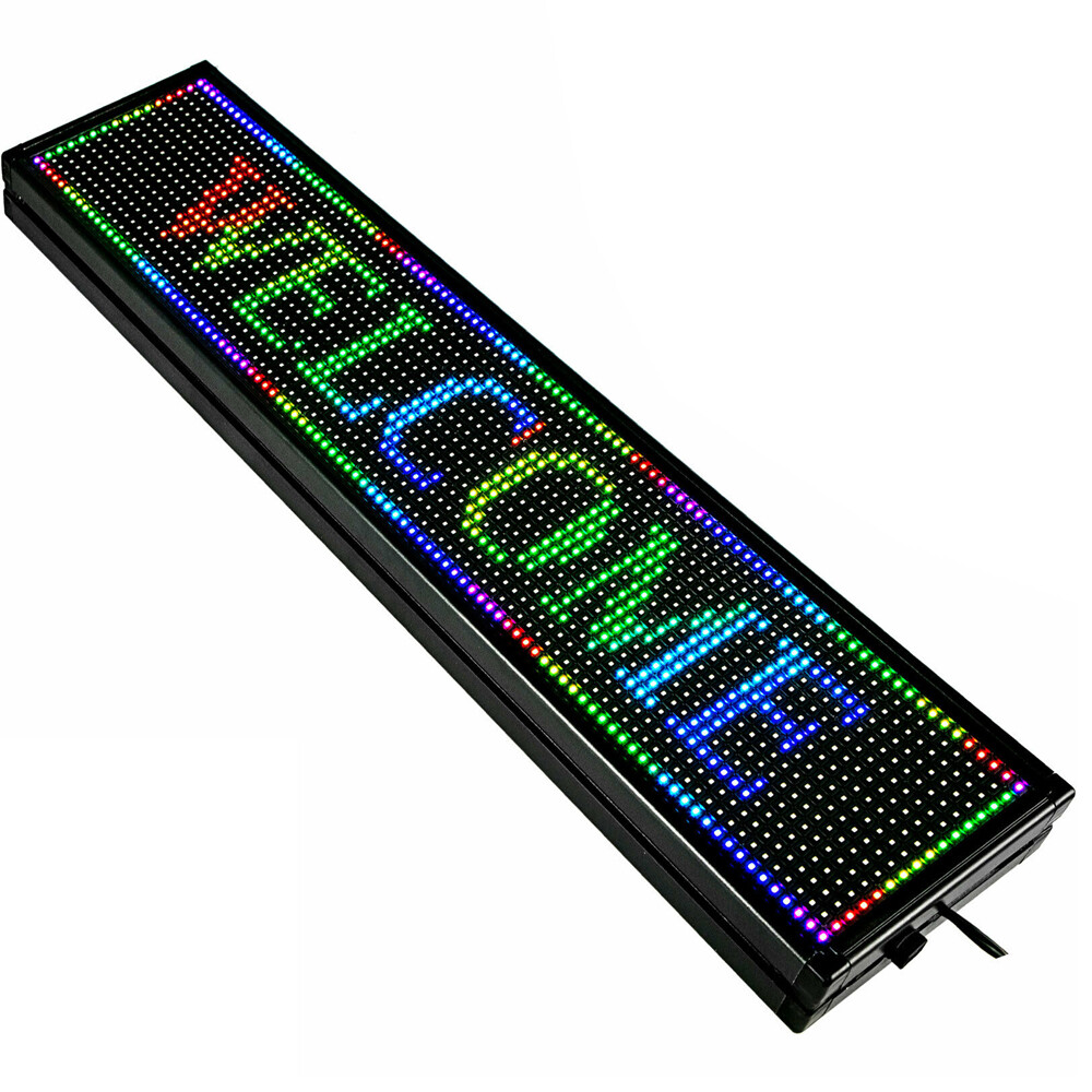 LED Sign 40" X 8" Scrolling Message Display Board 7 Color Programmable