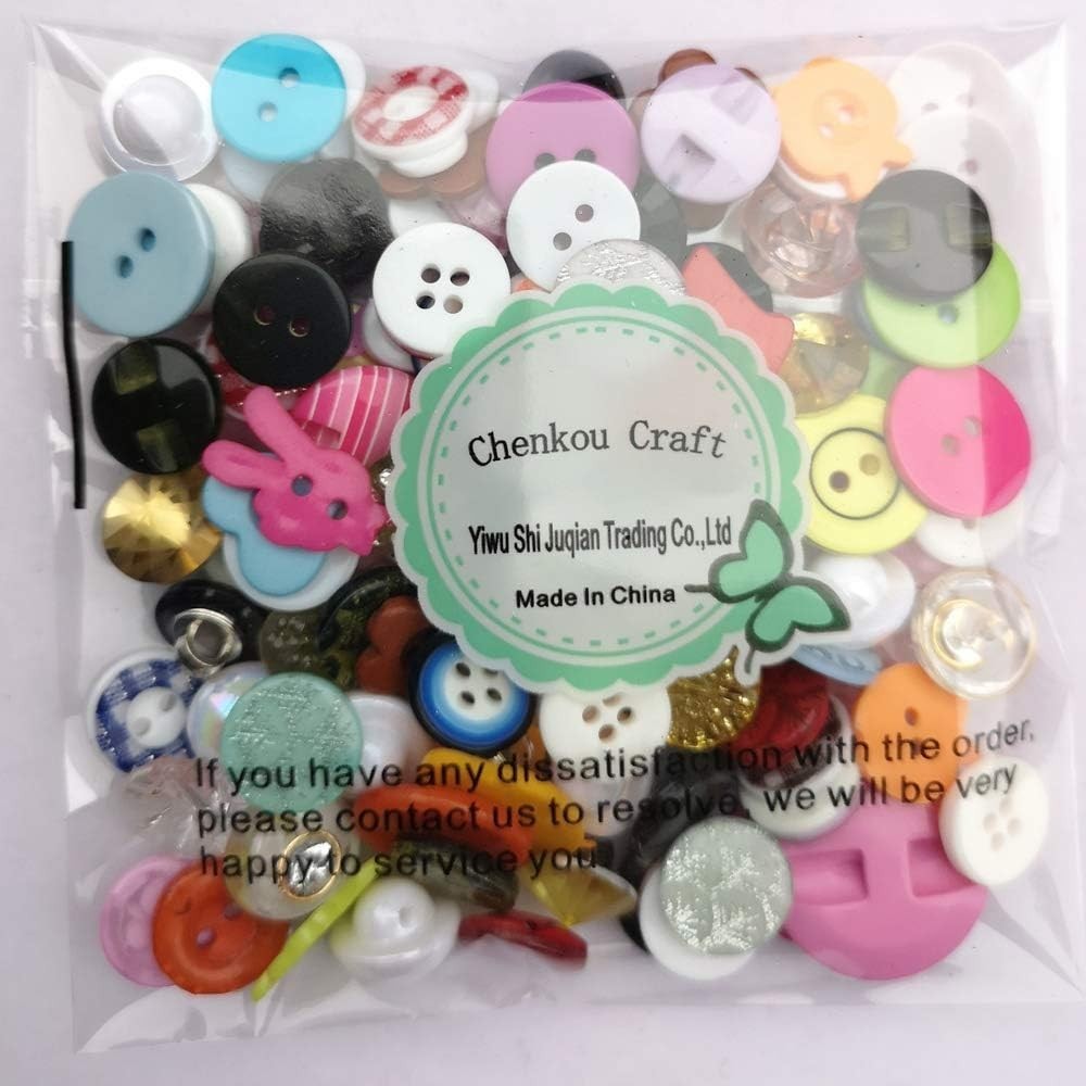 Random 100pcs Small Plastic Buttons DIY Sewing Craft Accessory Mix