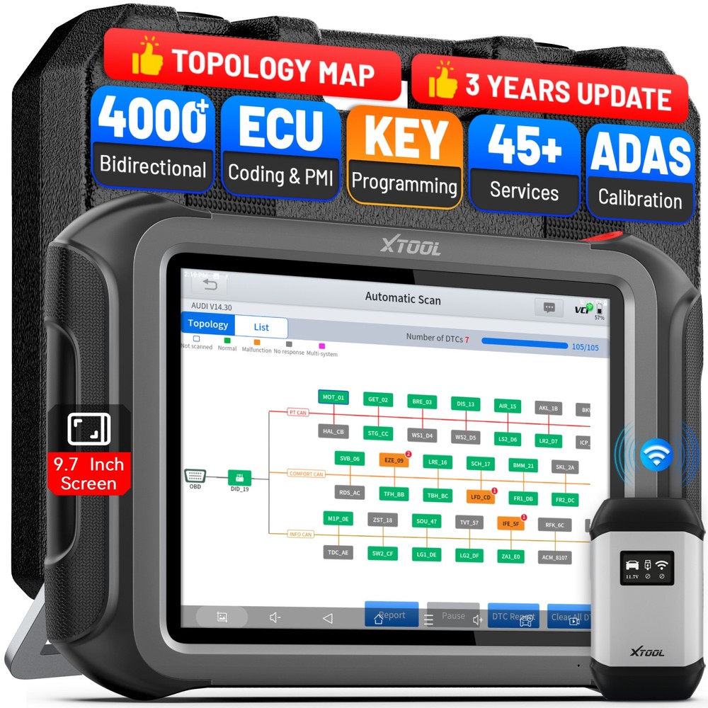 2026 XTOOL D9S Auto Diagnostic Tool Topology Mapping Key Programmer 45+ Services