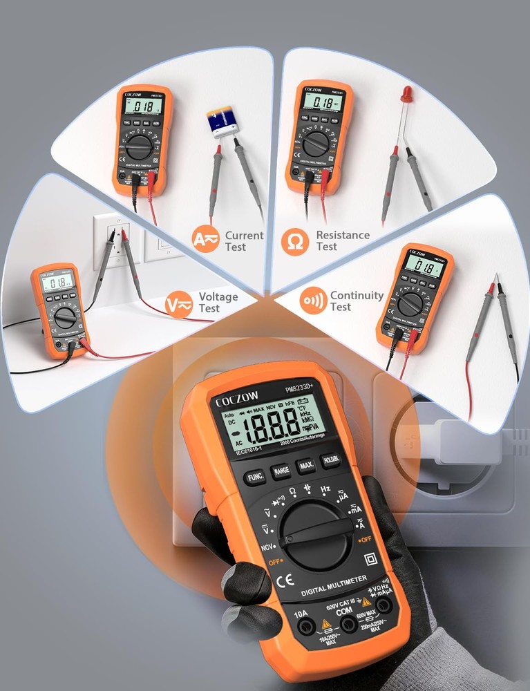 Digital Multimeter,Multimeter Tester, High Sensitivity Voltmeter Black