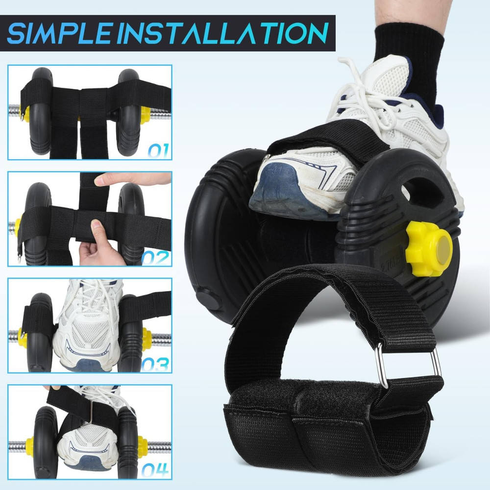 Adjustable Ankle Straps for Weight Lifting - 2 Pack Foot Attachments