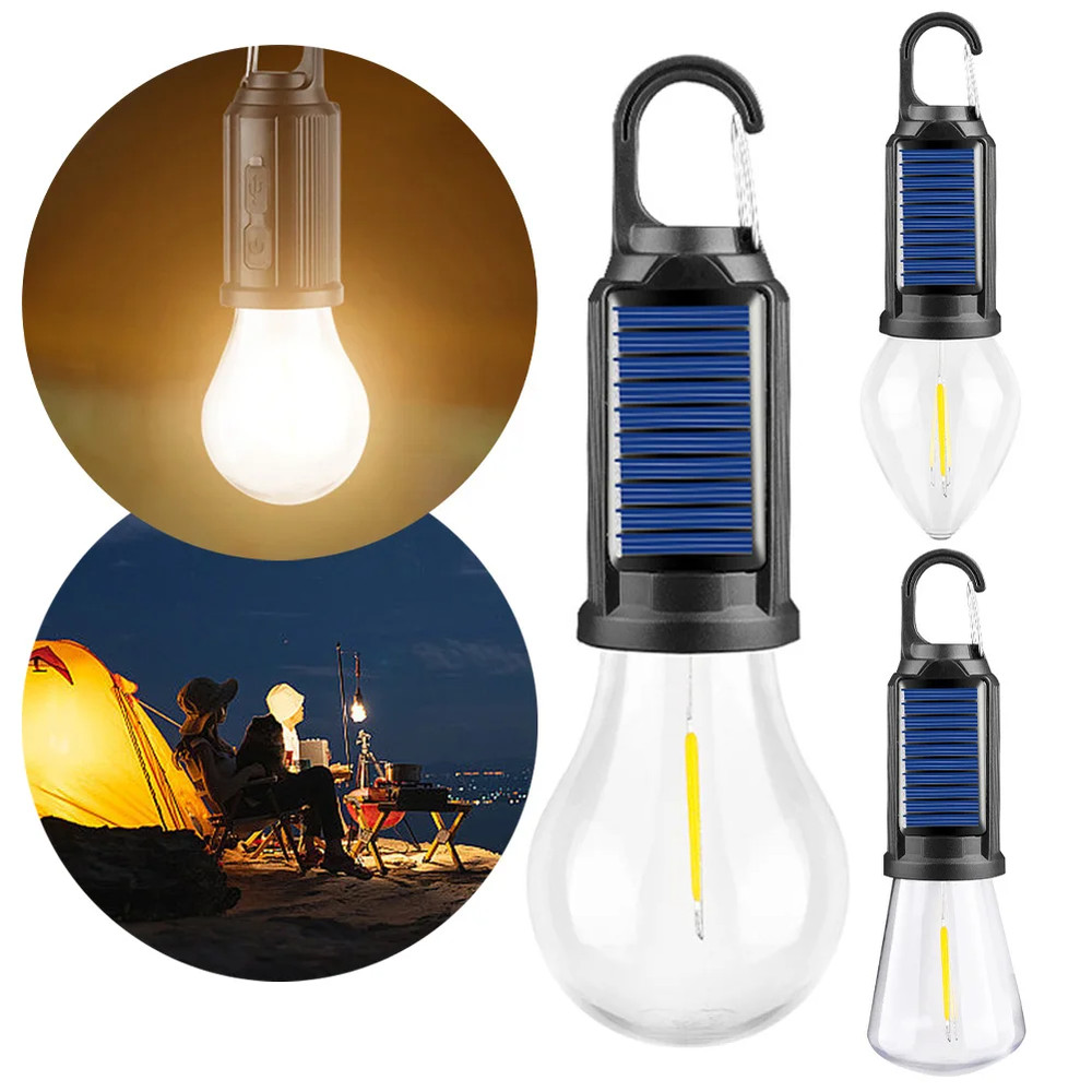 3PC Solar Portable Camping Light with Hook LED Lighting Lantern Atmosphere Light