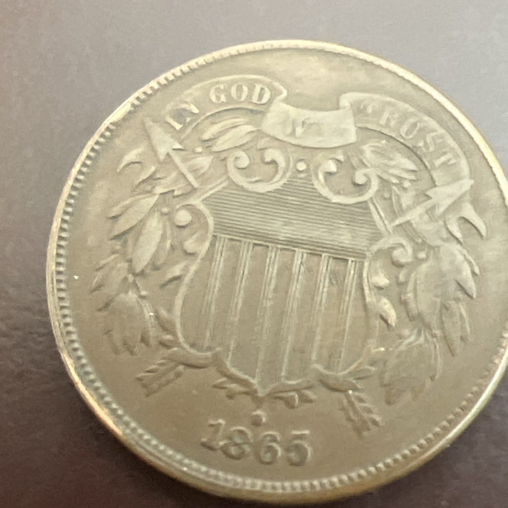 1865 Two Cent Piece - Very Fine Details A-312