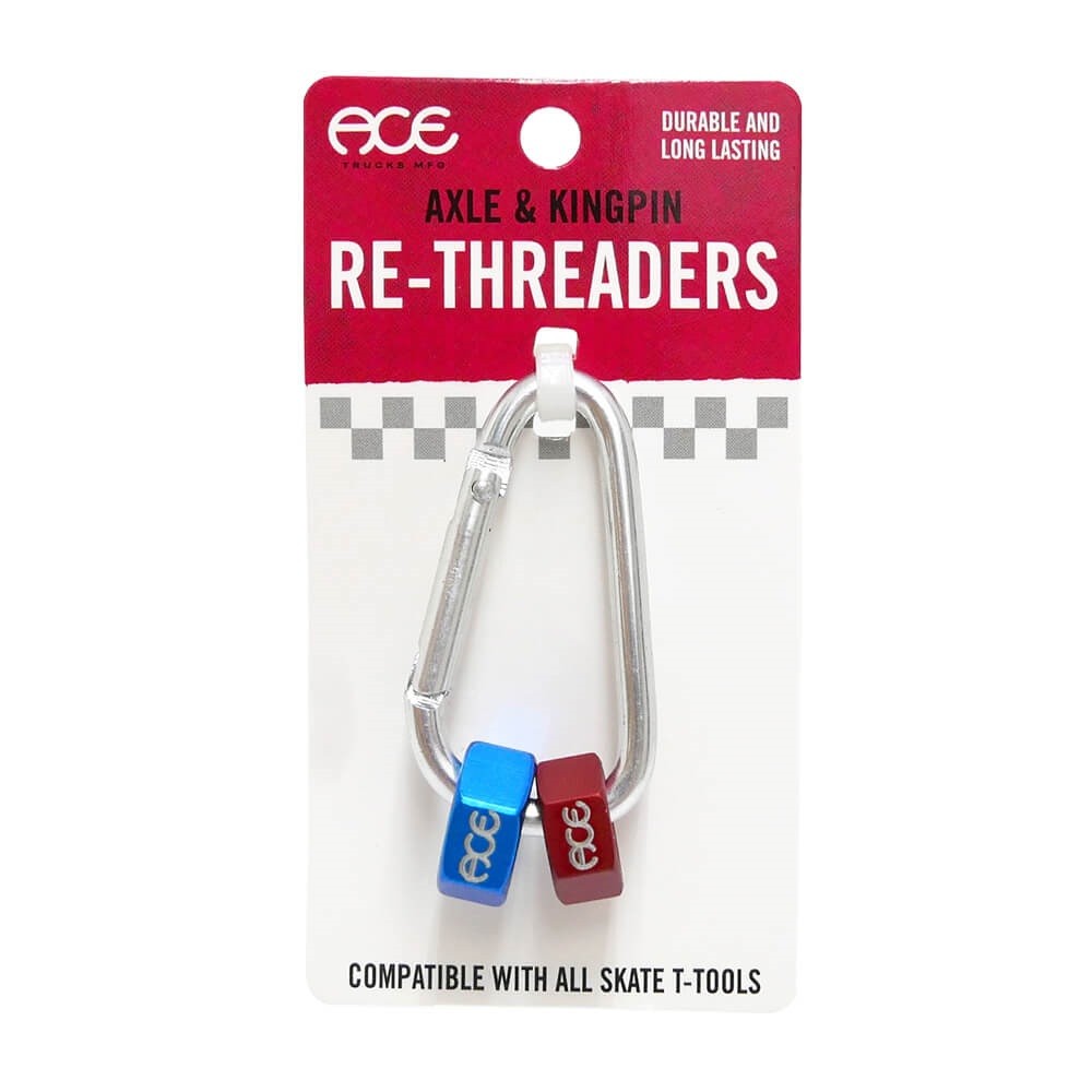 Ace Re-Threaders Axle Skate Tool Red Blue Keychain