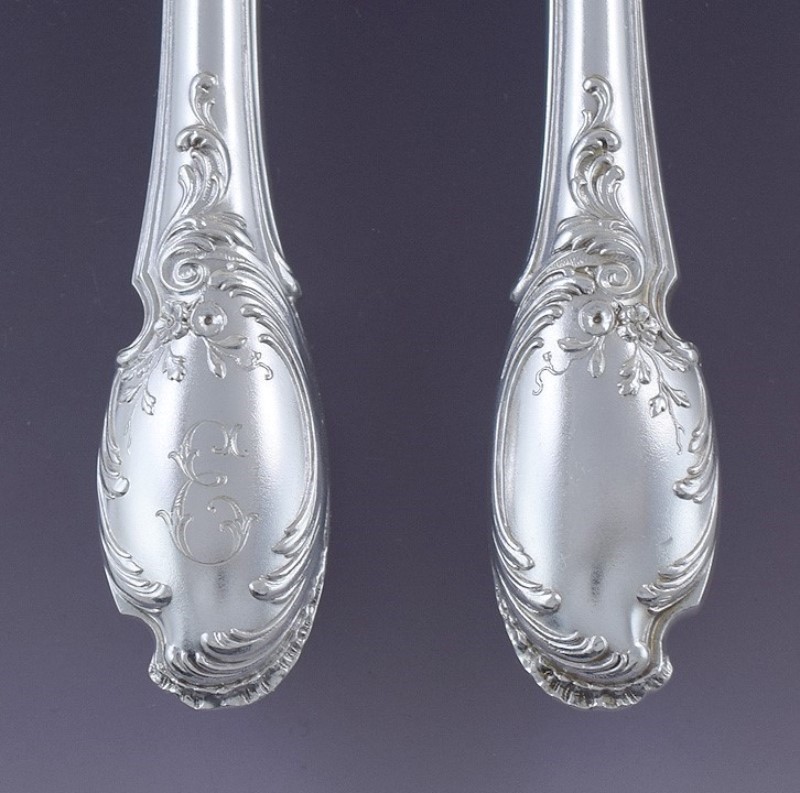 c1900 Fab German Bruckmann Sons Silver 40pc Fish Set w Serving Pieces E Mono