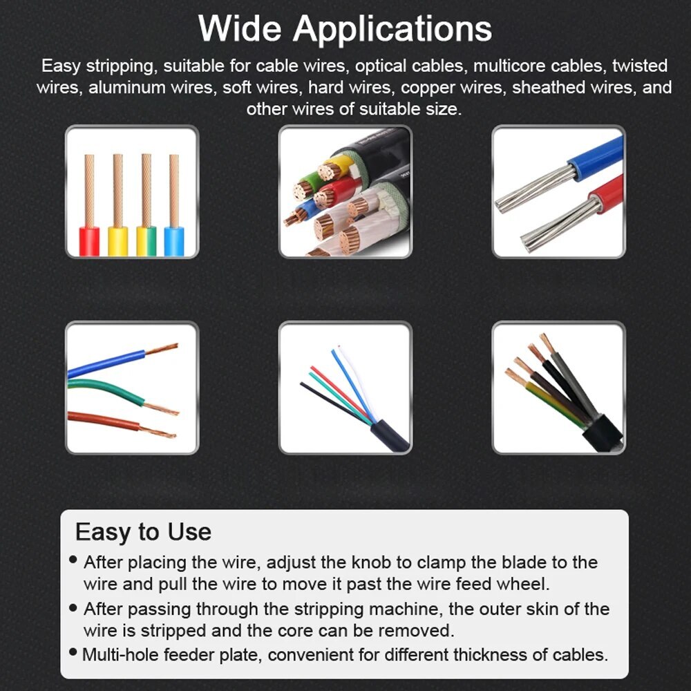 Hand Crank Wire Stripper Iron Stripping Machine Cable Tool Scrap Recycle 1-25mm